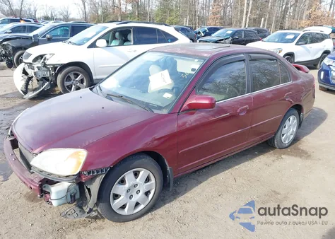 2002 Honda Civic Ex из США, поврежденный, VIN 1HGES26702L015228
